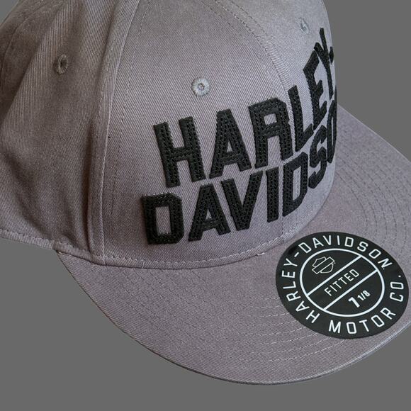 Harley-Davidson Fitted Block Cap Gray/Black Size 7 1/8 Small NWT - Picture 7 of 9